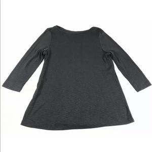 J Jill Black Button Back Tunic Tee Top Pima SZ M